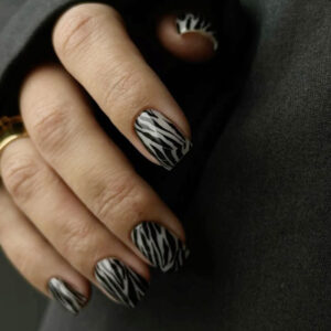 شابلون طراحی ناخن طرح زبرا A&E