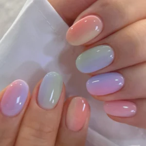 ناخن آمبره رنگی دخترانه